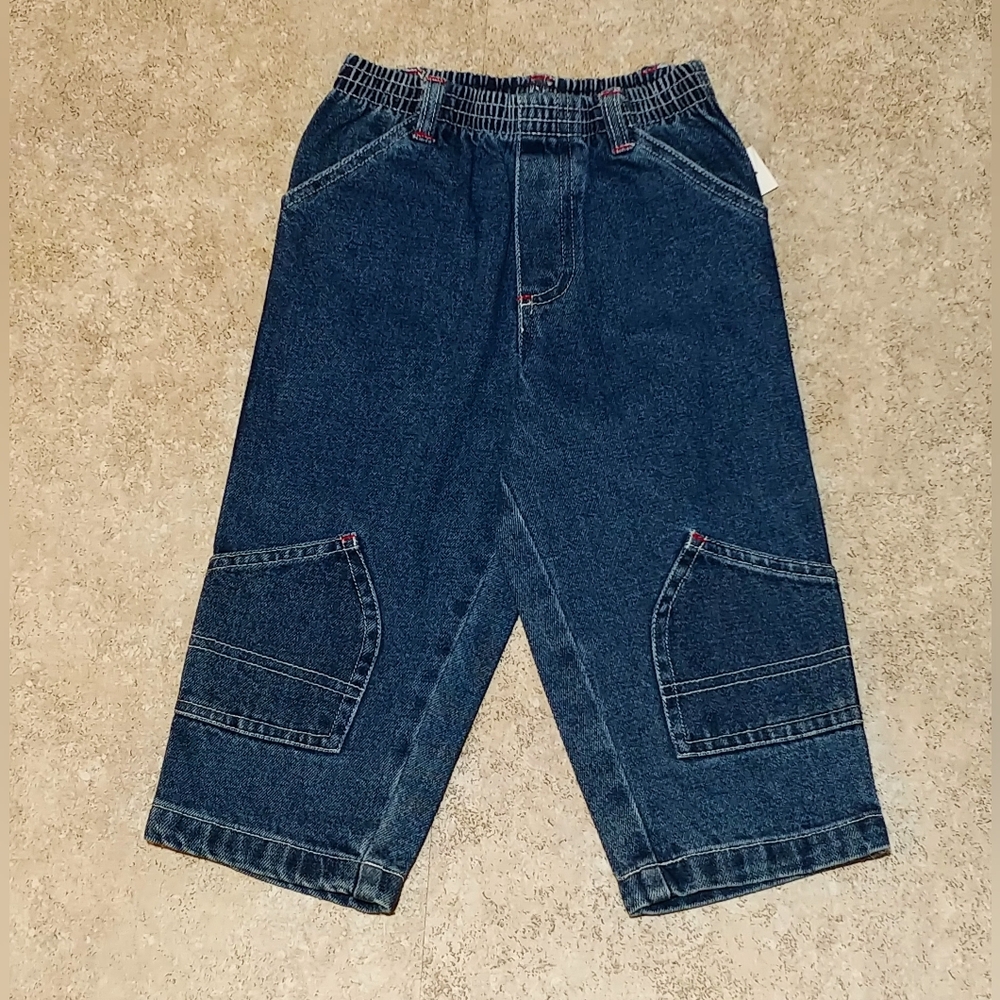 24 month Baby Q “Sports Crew Athletic Dept” 3 piece outfit-vest, jeans, LS shirt - Picture 5 of 6